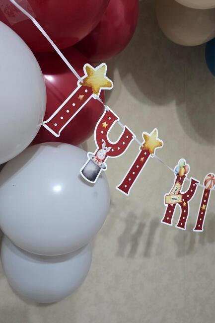 Sirk Konsept Bannerlı Doğum Günü Balon Zinciri Seti - 6