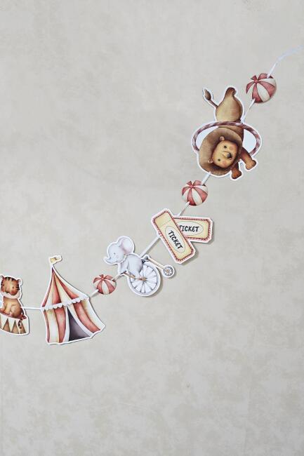 Sirk Konsept Bannerlı Panolu Doğum Günü Balon Zinciri Seti - 3