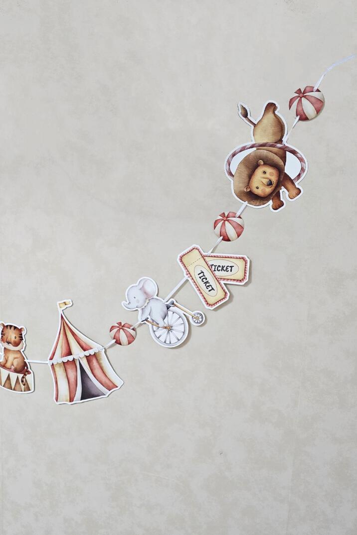 Sirk Konsept Bannerlı Panolu Doğum Günü Balon Zinciri Seti - 3