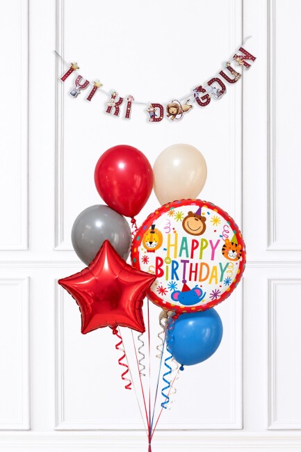 Sirk Konsept Doğum Günü Balon Banner Seti Süsleme Set280