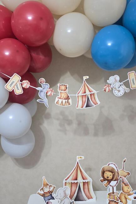 Sirk Tema Banner Doğum Günü Duvar Süsü - 4