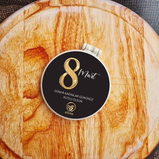 Siyah Gold Hediyelik Ayna Kadınlar Günü Hediyesi Logo Baskılı - 2