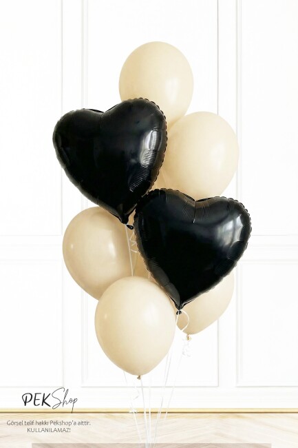Siyah Kalp Deniz Kumu Balon Demeti - 1