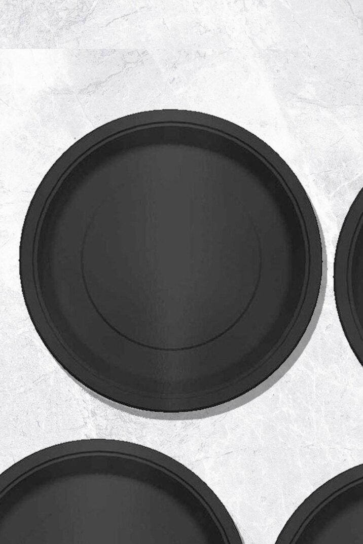Siyah Karton Tabak Yuvarlak 8 Adetli Paket - 1
