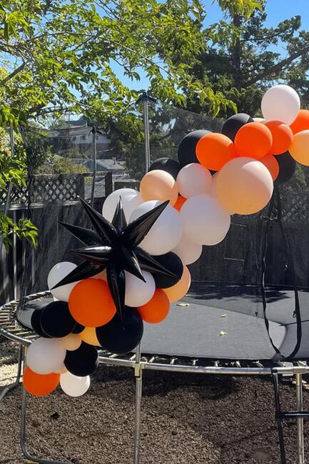 Siyah Kutup Yıldızı Folyo Balon Tek Parça Büyük Kutup Yıldız Balon 27inç 70cm - 3