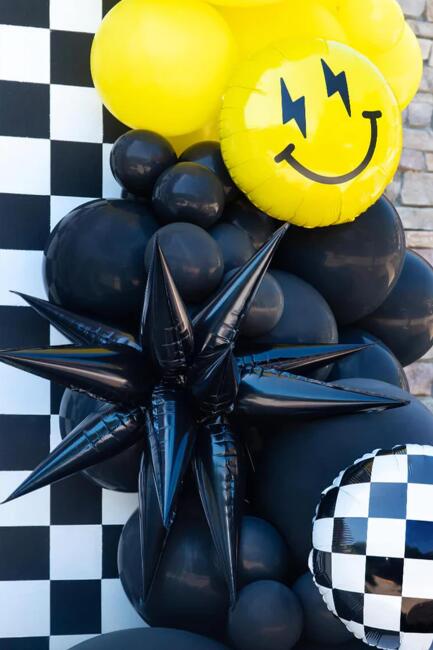 Siyah Kutup Yıldızı Folyo Balon Tek Parça Büyük Kutup Yıldız Balon 27inç 70cm - 5