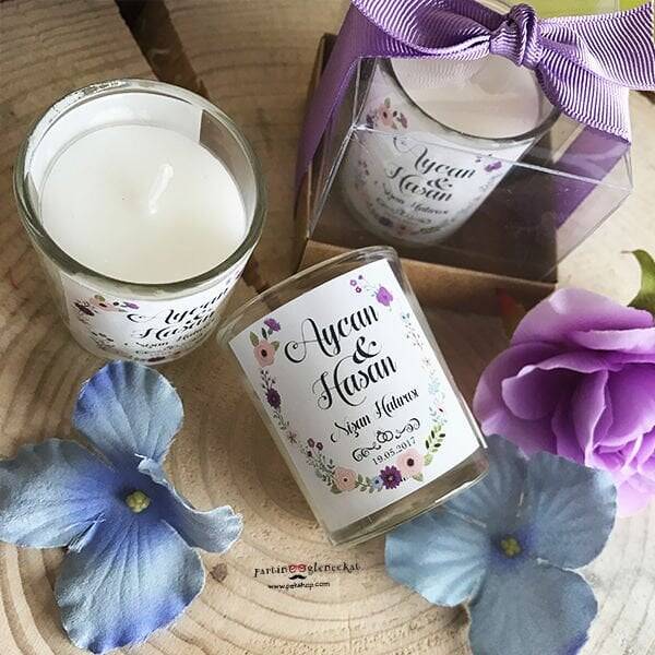 Soft Çiçek Konsept Kutulu Mum Hediyelik - 1