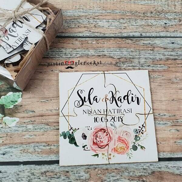 Soft Gold Konsept Ahşap Puzzle Magnet - 1