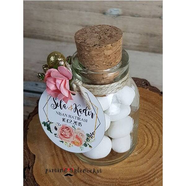 Soft Gold Konsept Mantar Tıpalı Kavanoz Hediyelik - 1