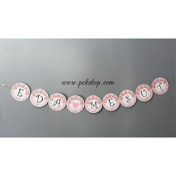 Soft Pembe Çiçekler Konsept Gelin - Damat Banner - 1