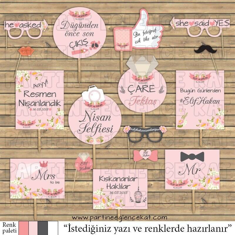 Soft Pembe Konsept Konuşma Balonları Seti - 1
