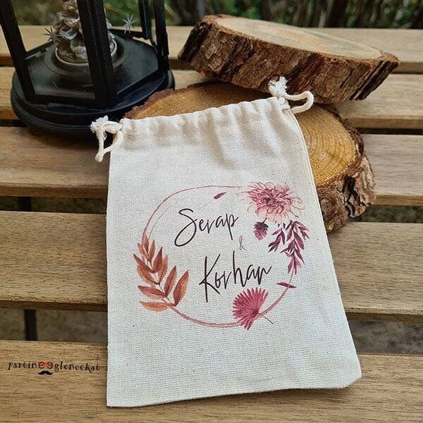 Soft Sonbahar Konsept İsim Baskılı Kese - 1