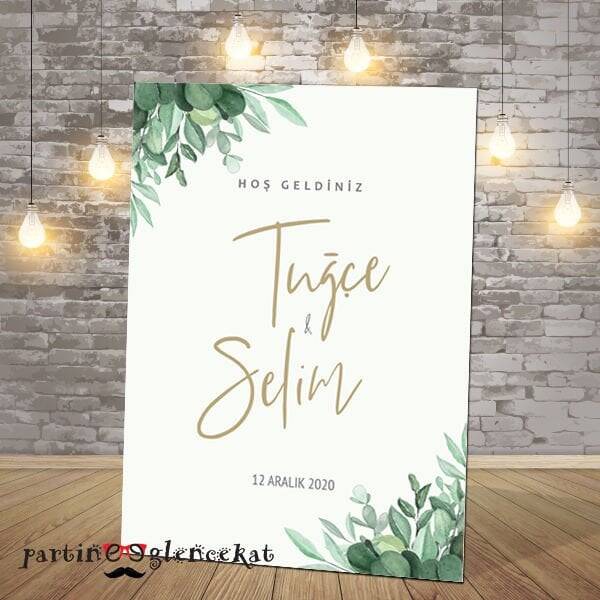 Soft Yapraklar Konsept Karşılama Panosu - 1