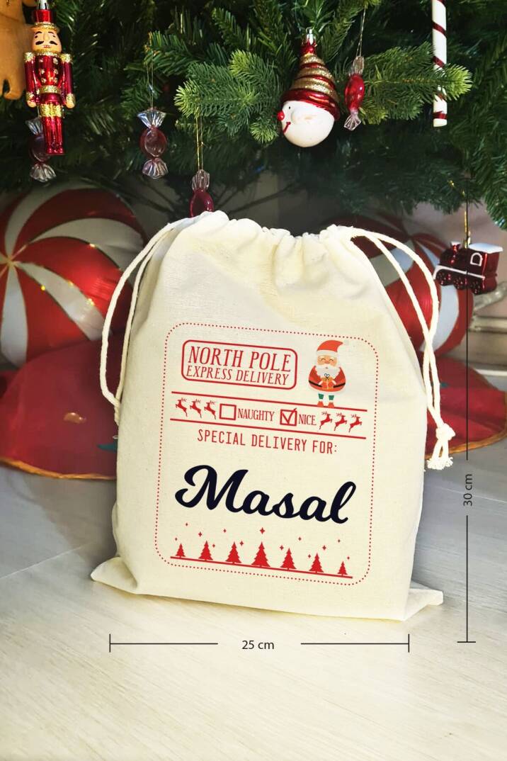 Special Delivery Noel Babalı İsme Özel Yılbaşı Hediye Kesesi - 3