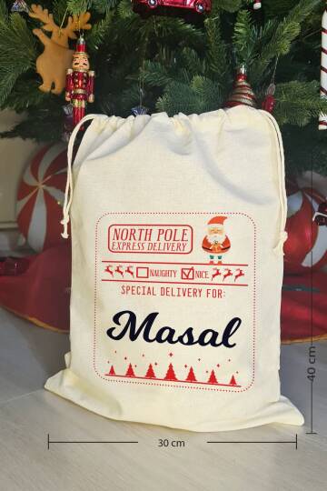 Special Delivery Noel Babalı İsme Özel Yılbaşı Hediye Kesesi - 4