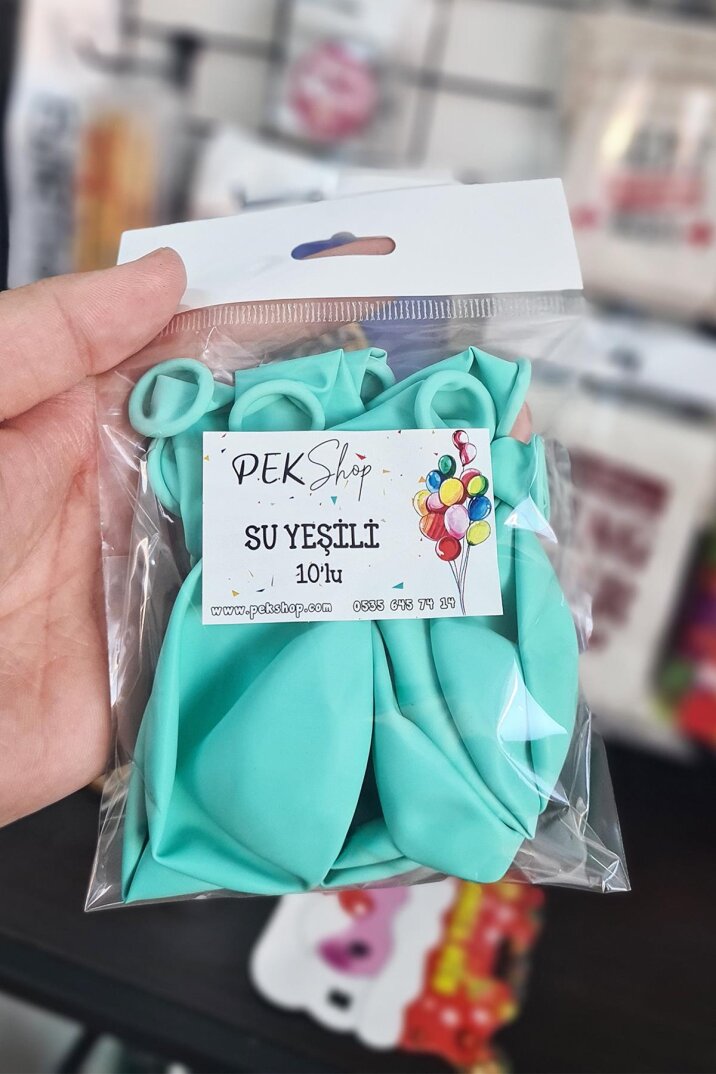 Su Yeşili Balon 10 Adet - 12 inc 30 cm Parti Balonu - 2