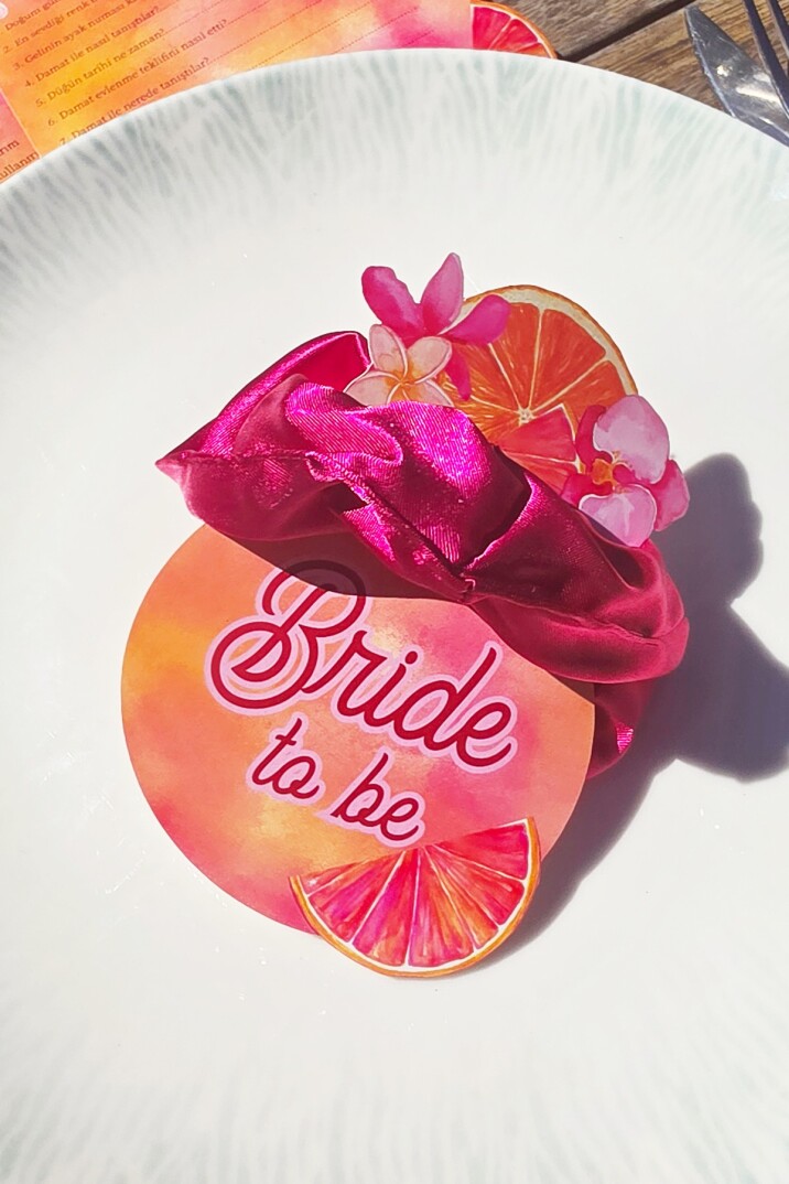 Sunset Konsept Bride Hediyesi Bekarlığa Veda Hediyesi Nedime Hediyesi Kına Hediyesi Fuşya Toka 10lu - 1