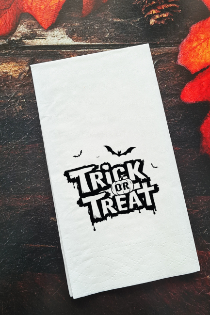 Sunum Peçetesi Halloween Peçetesi Yarasalı Trick or Treat Konuşan Kağıt Peçete