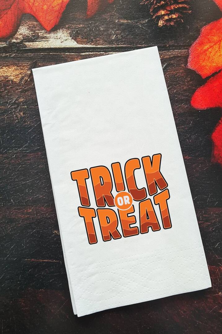 Sunum Peçetesi Cadılar Bayramı Trick or Treat Konuşan Kağıt Peçete - 1