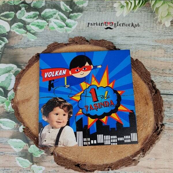 Superman Konsept Ahşap Puzzle Magnet - 1