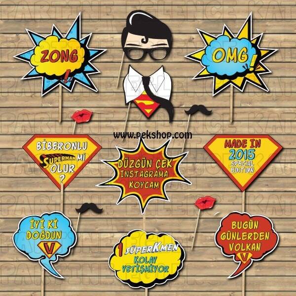Supermen Konsept Konuşma Balonları Seti - 1