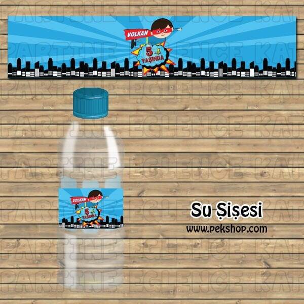 Supermen Konsept Su Şişesi Etiketi - 1