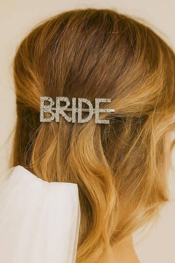 Taşlı Bride Toka Gümüş Gelin Aksesuarları - 1