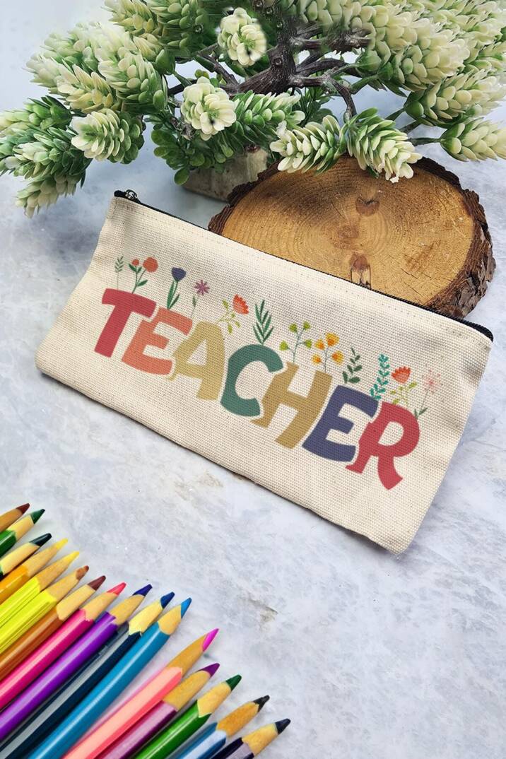 Teacher Yazılı Öğretmene Hediye Fermuarlı Kalemlik - 1