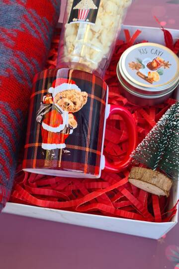 Teddy Bear Yılbaşı Konsept Kupa ve Battaniyeli Yılbaşı Hediye Set Kutusu - 2