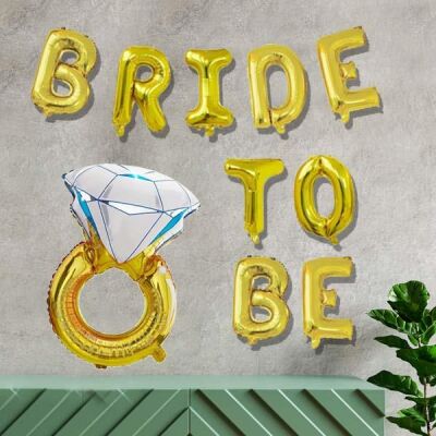 Tek Taşlı Bride To Be Balon Seti Gold - Bekarlığa Veda Balonu - 2
