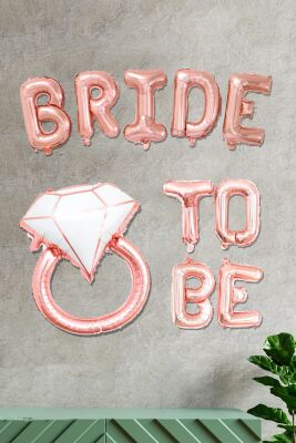 Tek Taşlı Bride To Be Balon Seti Rose Gold - Bekarlığa Veda Balonu - 1