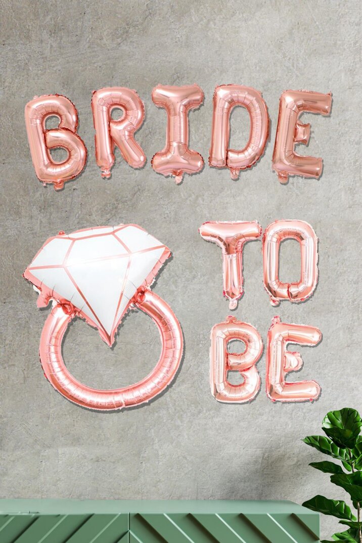 Tek Taşlı Bride To Be Balon Seti Rose Gold - Bekarlığa Veda Balonu - 1