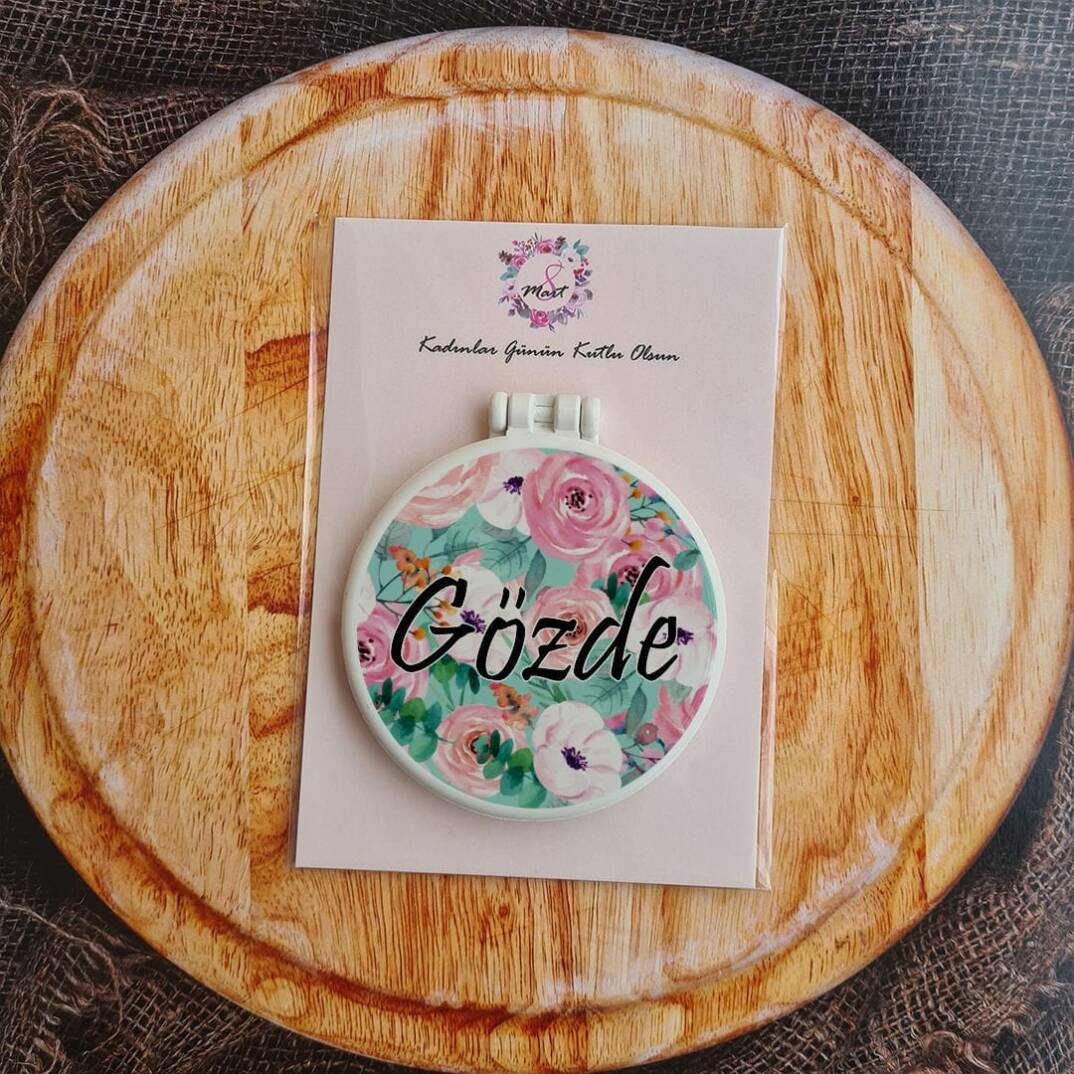 Tek Tek isimli Çiçekli 8 Mart Hediyelik Ayna - 1