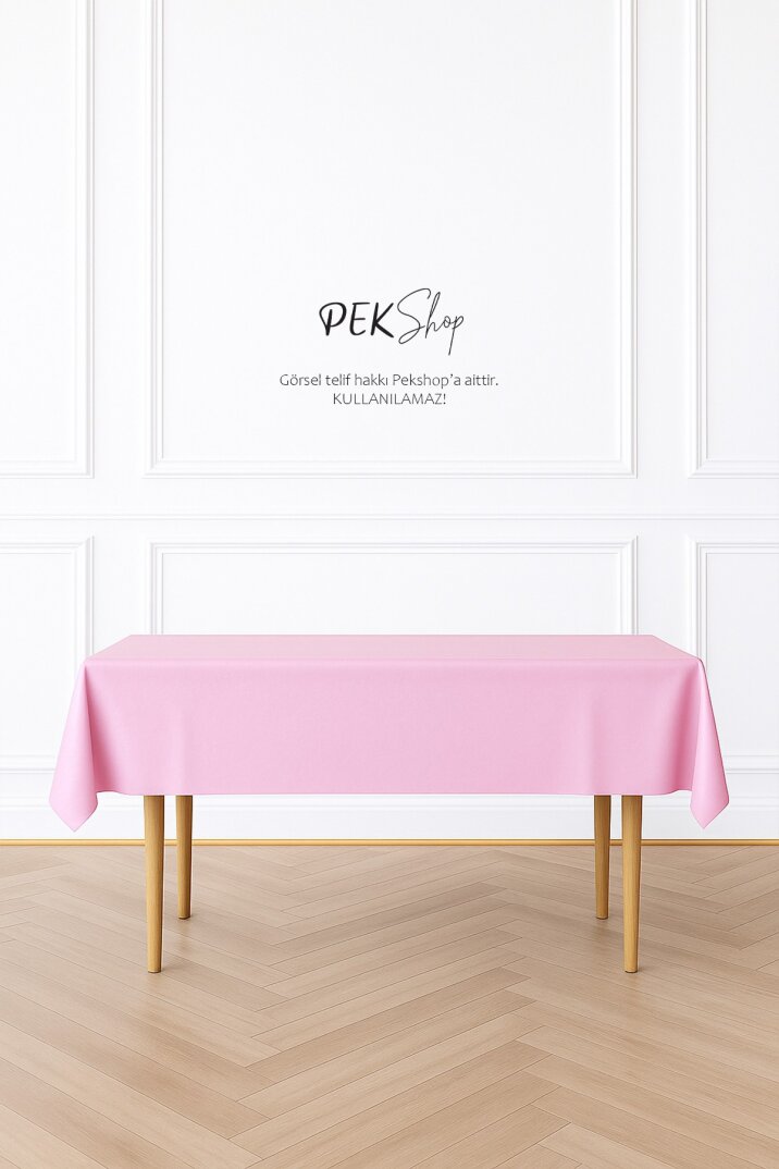 Tekrar Kullanılabilir Pembe Masa Örtüsü Lüks Plastik Masa Örtüsü Pembe - 1