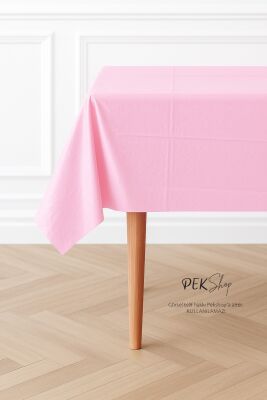 Tekrar Kullanılabilir Pembe Masa Örtüsü Lüks Plastik Masa Örtüsü Pembe - 2
