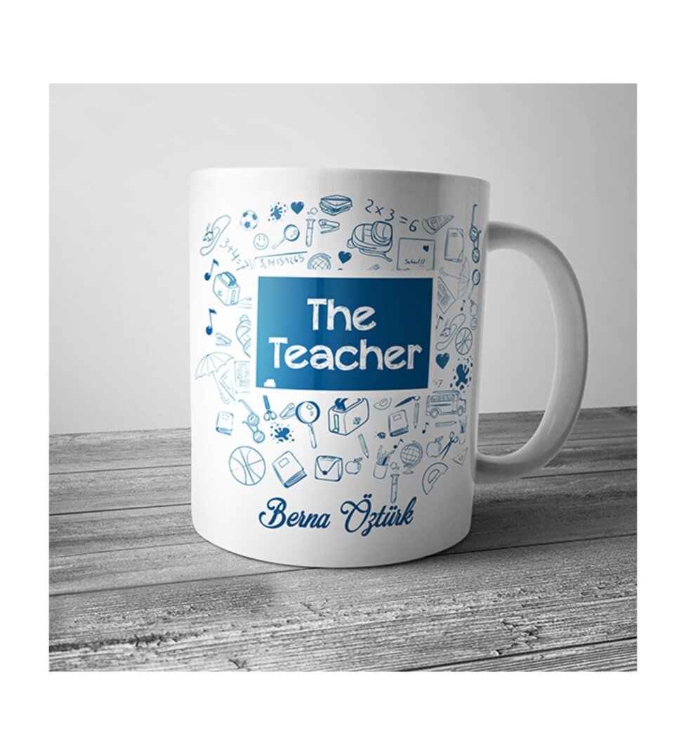 The Teacher İsme Özel Baskılı Öğretmenler Günü Hediye Kupa Bardak - 1