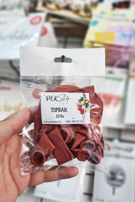 Toprak Renk Balon 10 Adet - 12 inc 30 cm Parti Balonu - 2