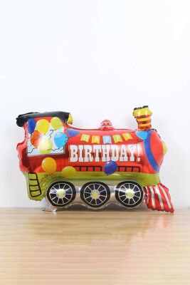 Tren Folyo Balon Tren Şekilli Doğum Günü Balonu 80 cm - 2