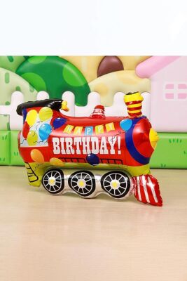 Tren Folyo Balon Tren Şekilli Doğum Günü Balonu 80 cm - 3