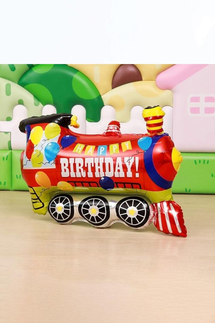 Tren Folyo Balon Tren Şekilli Doğum Günü Balonu 80 cm - 3