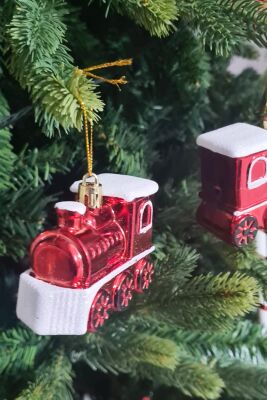 Tren Lokomotif Lüks Yılbaşı Ağaç Süsleri 2li - 4