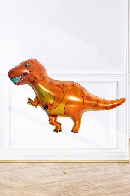 Turuncu T-rex Dinozor Folyo Balon Trex Dinazor Balon 110cm - 1