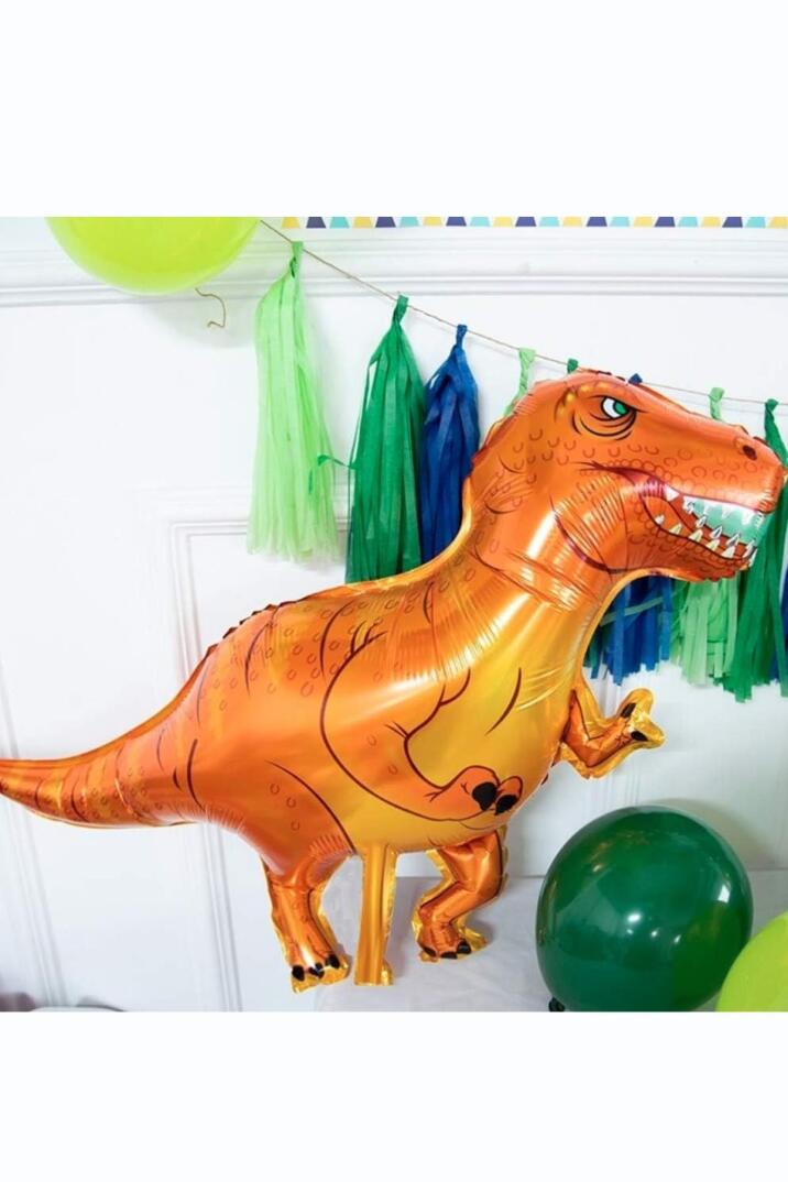 Turuncu T-rex Dinozor Folyo Balon Trex Dinazor Balon 110cm - 2