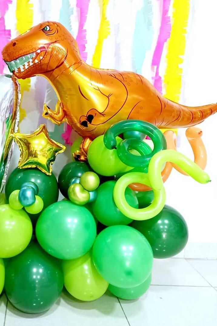 Turuncu T-rex Dinozor Folyo Balon Trex Dinazor Balon 110cm - 4