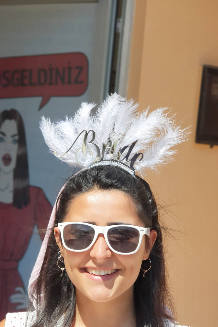 Tüylü Bride Taç, Gelin Tacı - 1