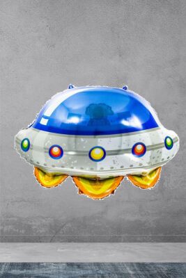 Uçan Daire Ufo Şekilli Uzay Konsept Doğum Günü Balonu - 1