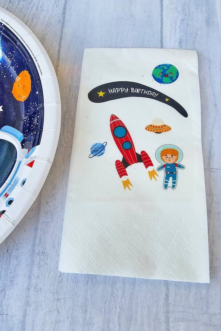 Uzay Konsept Baskılı Doğum Günü Peçetesi 20li - 2