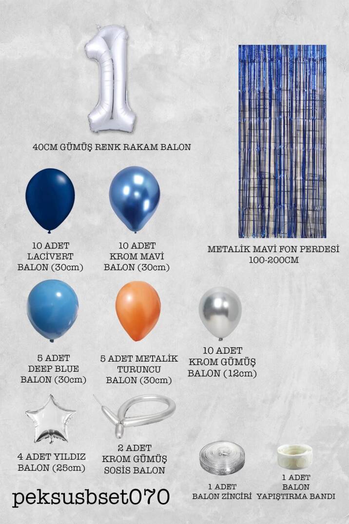 Uzay Konsept Doğum Günü Yaş Balonlu Fon Perdeli Balon Zinciri Seti Uzay Gezegen Balon Zinciri - 2