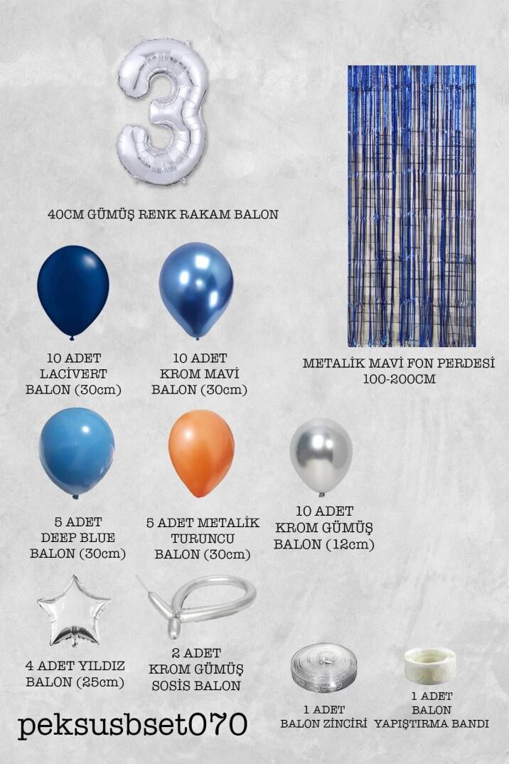 Uzay Konsept Doğum Günü Yaş Balonlu Fon Perdeli Balon Zinciri Seti Uzay Gezegen Balon Zinciri - 6