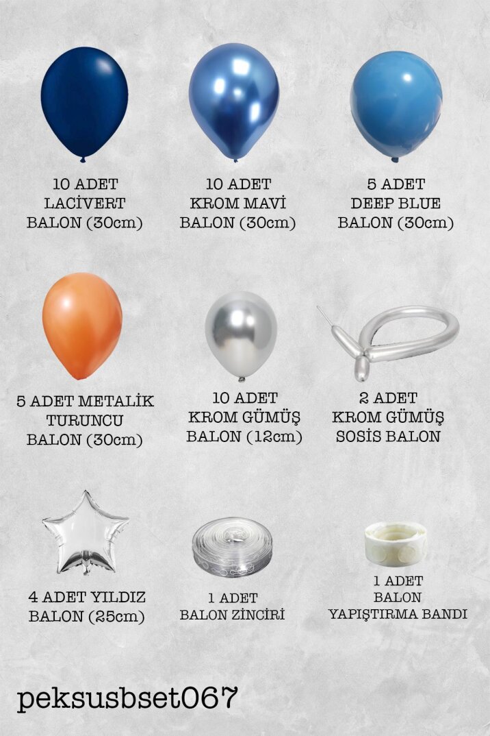 Uzay Tema Doğum Günü Balon Zinciri Seti Uzay Gezegen Balon Zinciri - 4